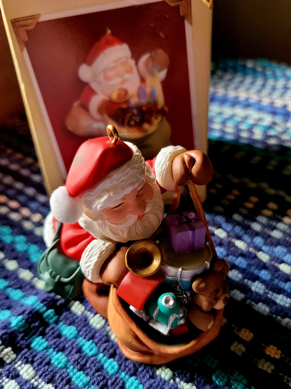 Hallmark Keepsake Ornament Santa with Green Sack and Red Hat